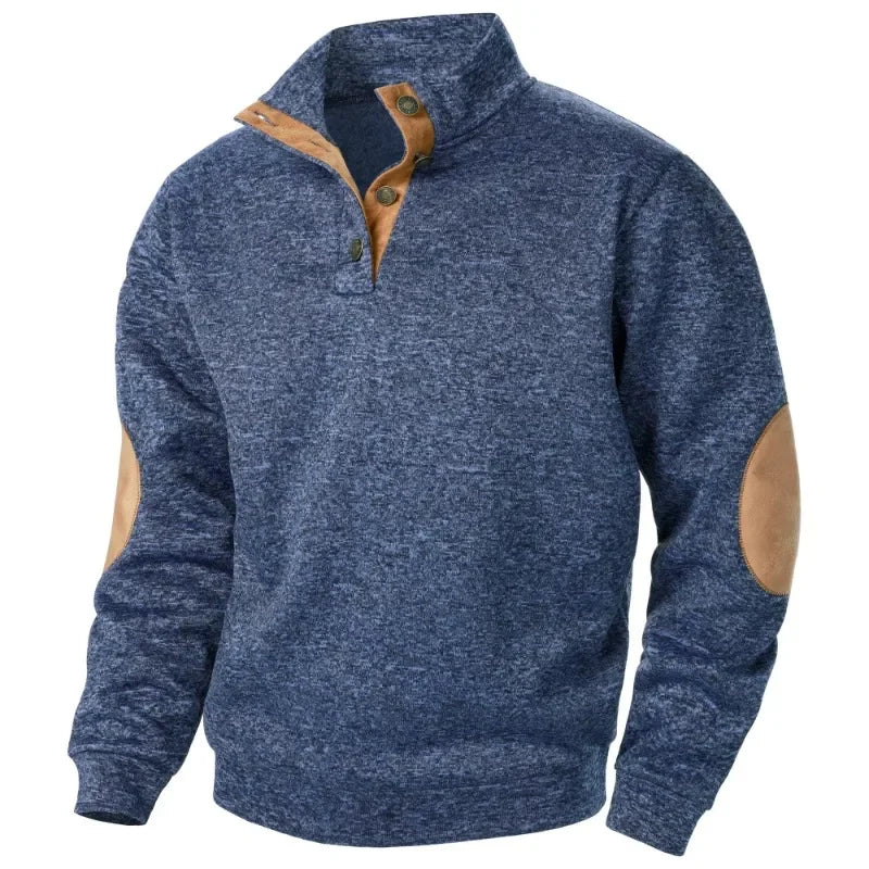 Davy | Men's Pullover Sweatshirt with Elbow Patches