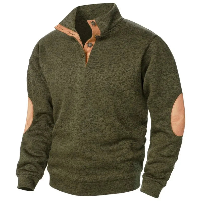 Davy | Men's Pullover Sweatshirt with Elbow Patches