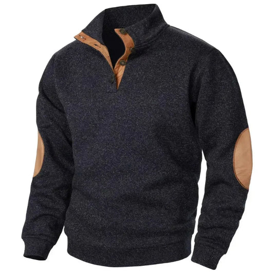 Davy | Men's Pullover Sweatshirt with Elbow Patches