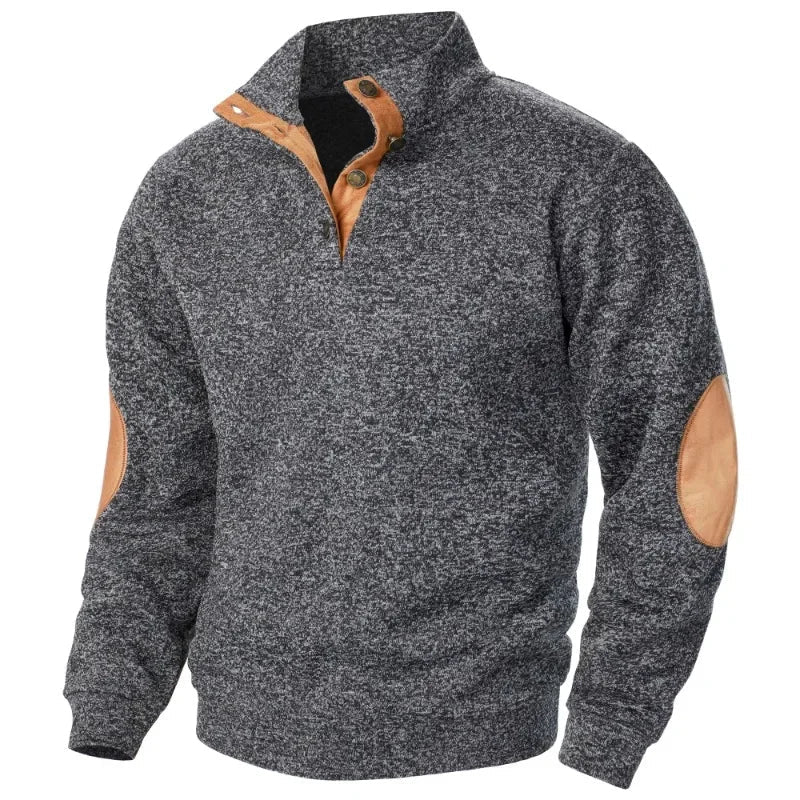 Davy | Men's Pullover Sweatshirt with Elbow Patches