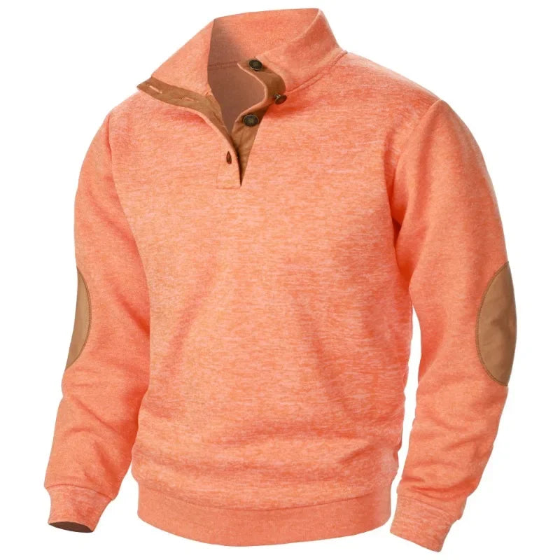 Davy | Men's Pullover Sweatshirt with Elbow Patches