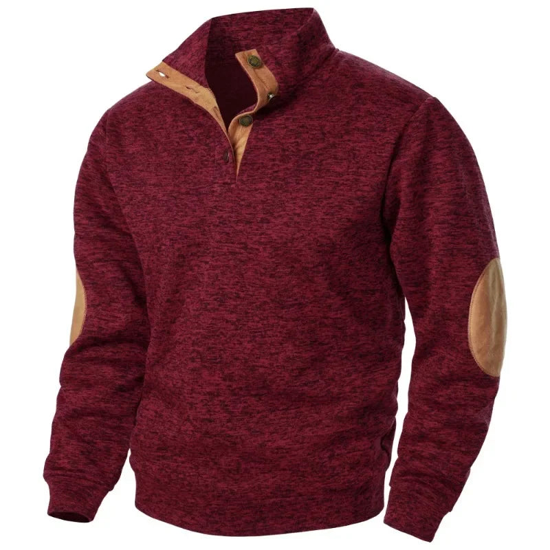 Davy | Men's Pullover Sweatshirt with Elbow Patches
