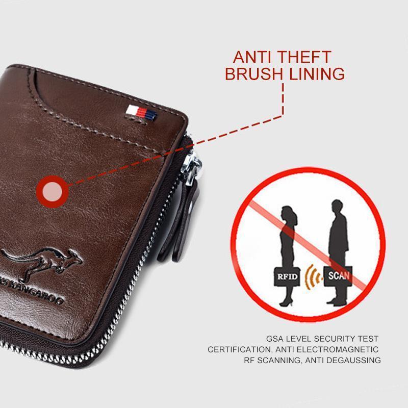 Davy | Men's RFID Blocking Wallet with Zipper Pocket