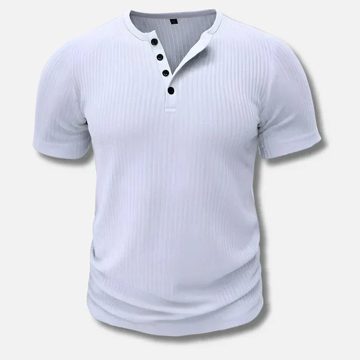 Davy | Men's Ribbed Henley T-Shirt