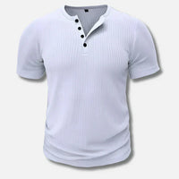 Camiseta henley acanalada y texturizada