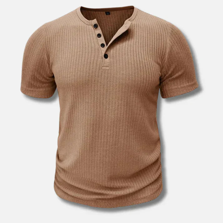 Davy | Men's Ribbed Henley T-Shirt