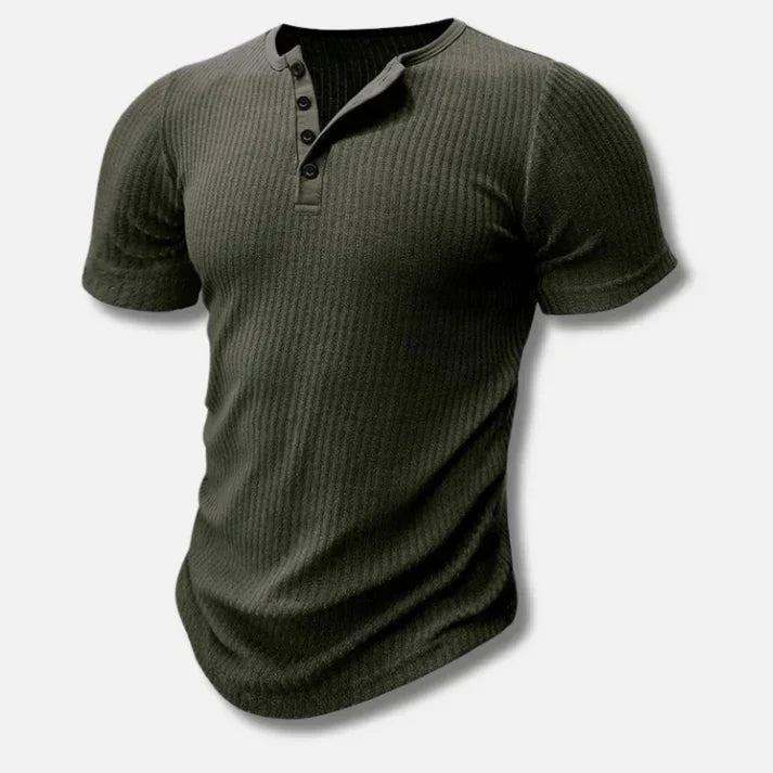 Davy | Men's Ribbed Henley T-Shirt