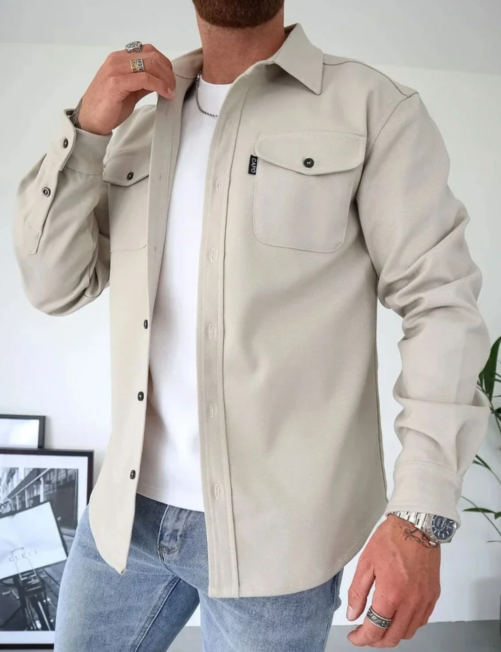 Davy | Men's Shirt Jacket with Chest Pockets