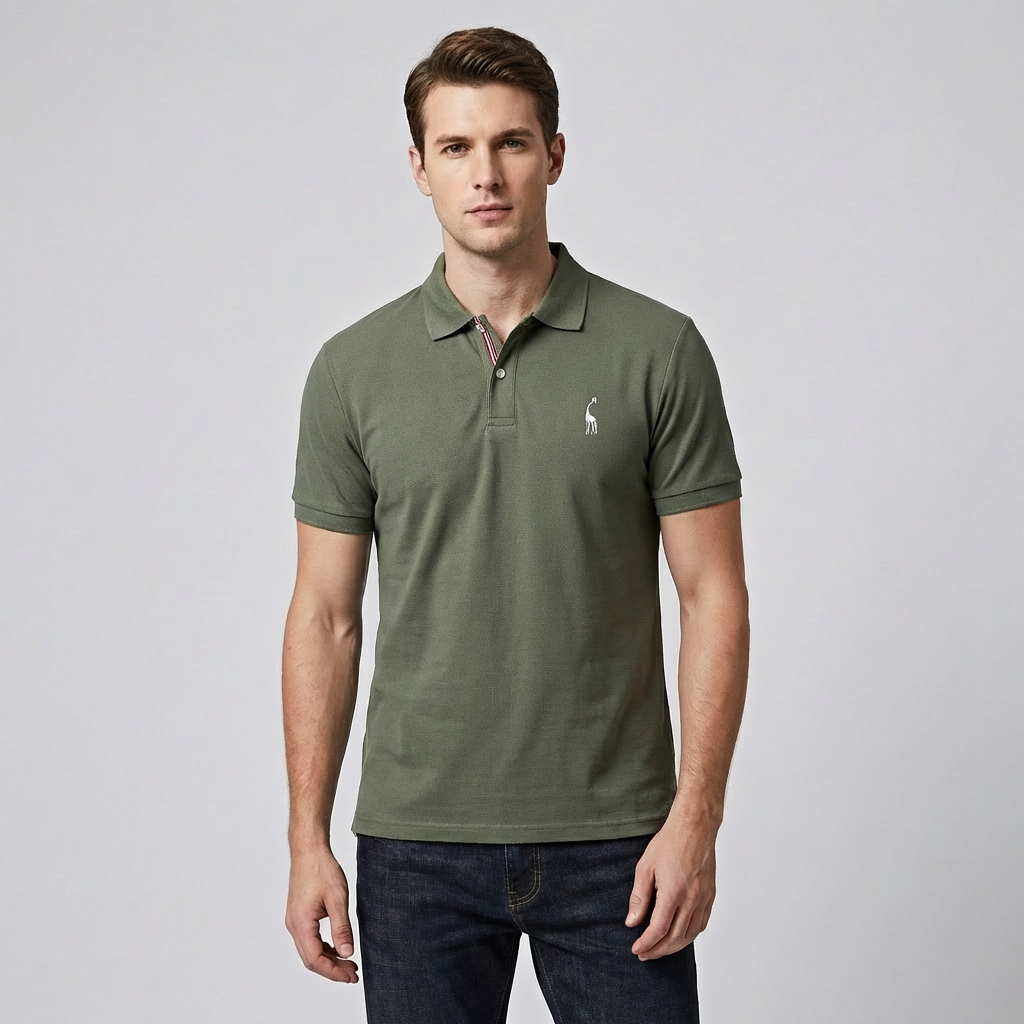 Davy | Men's Short Sleeve Embroidered Polo Shirt