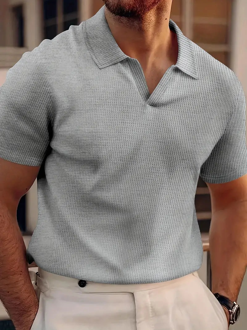 Davy | Men's Short Sleeve Ribbed Polo Shirt