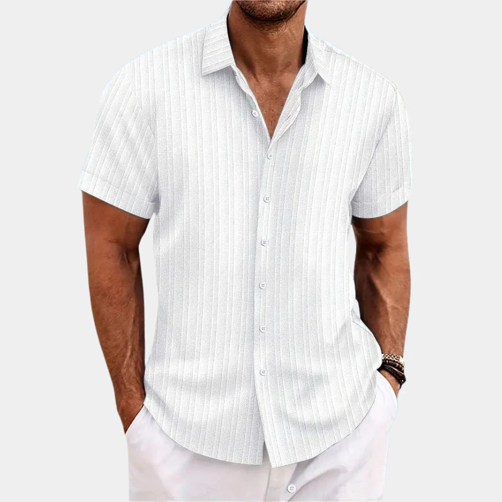 Davy | Men's Short Sleeve Textured Button-Up Shirt