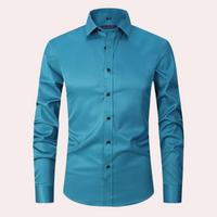 Camisa de vestir elástica para hombre sin necesidad de planchar