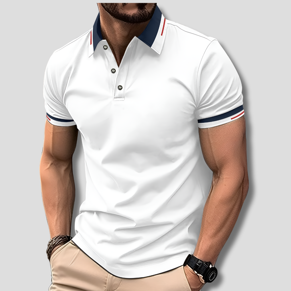 Davy | Men's Striped Collar Polo Shirt