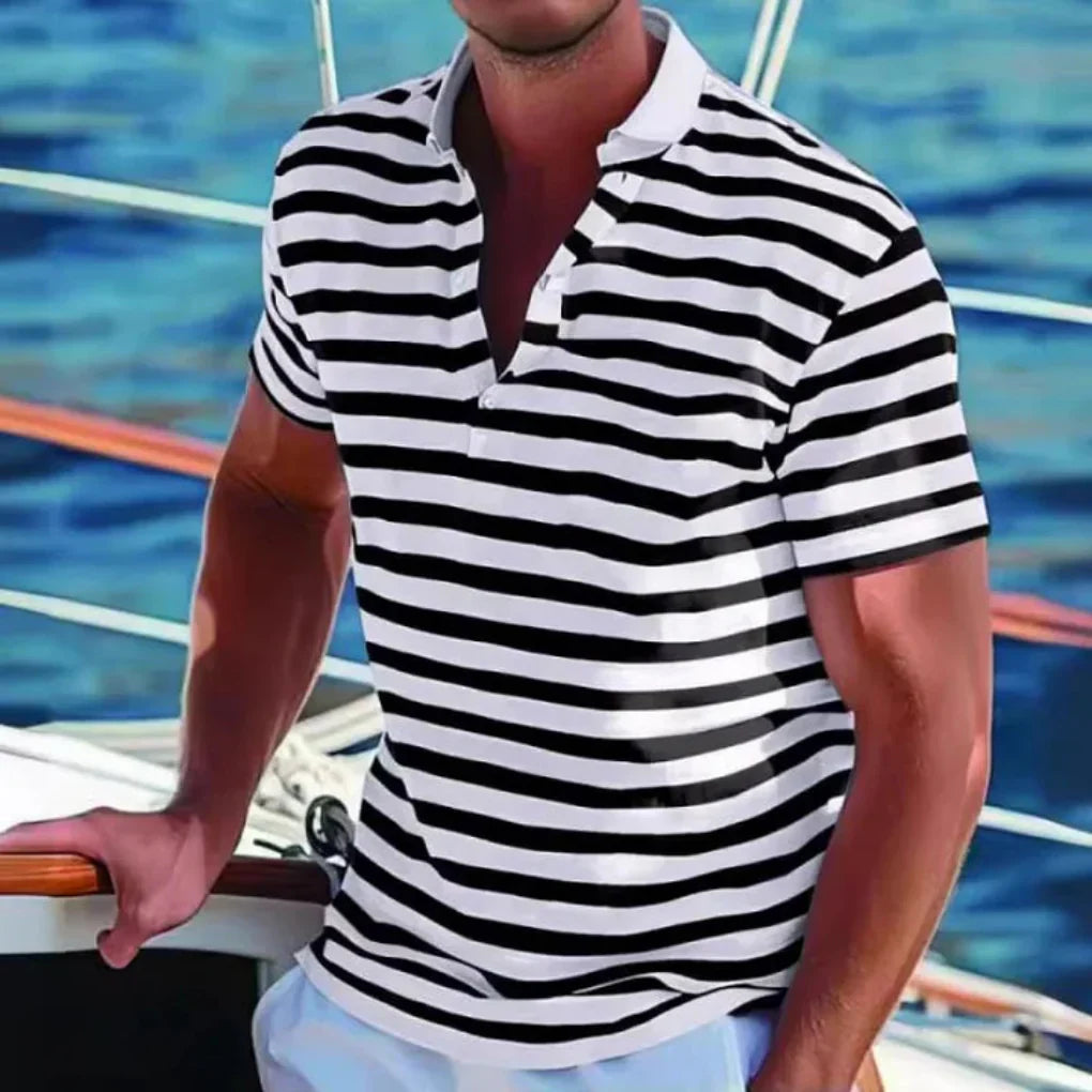 Davy | Men's Striped Short-Sleeve Polo Shirt