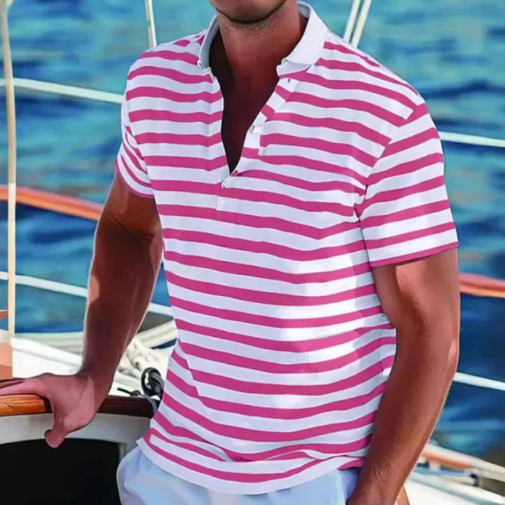 Davy | Men's Striped Short-Sleeve Polo Shirt