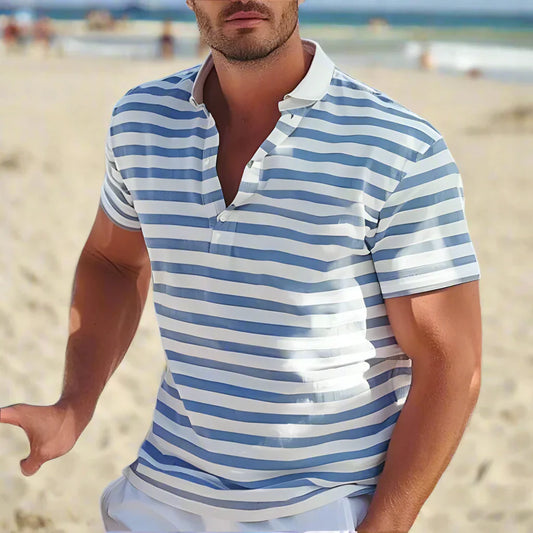 Davy | Men's Striped Short-Sleeve Polo Shirt