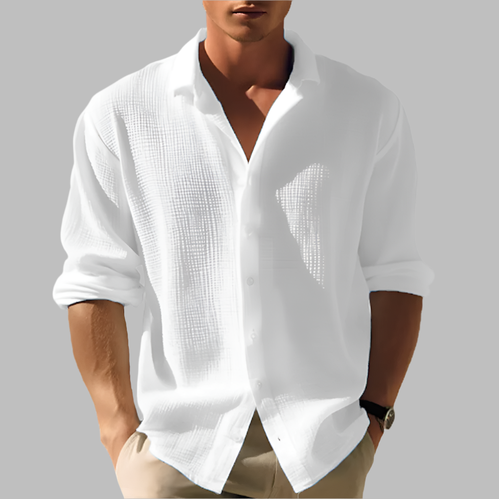Davy | Men's Textured Long Sleeve Casual Shirt