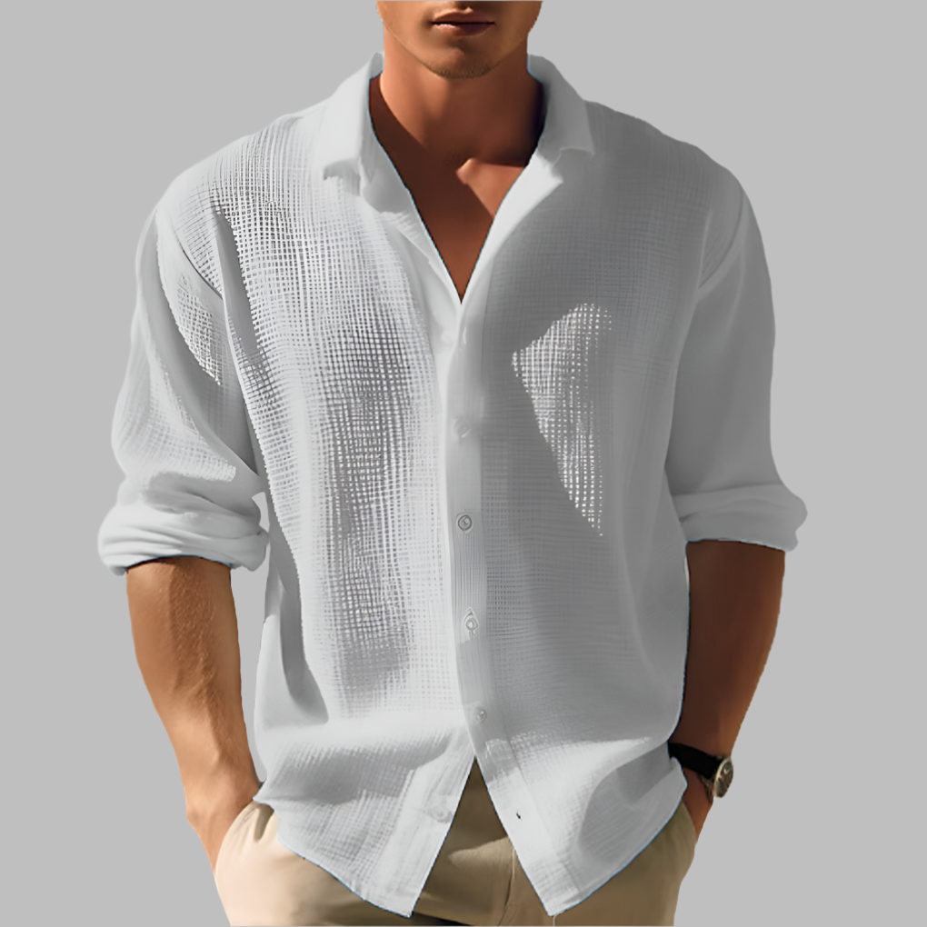 Davy | Men's Textured Long Sleeve Casual Shirt
