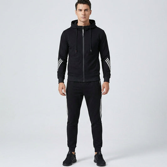 Davy | Men's Tracksuit with Striped Sleeve Detail