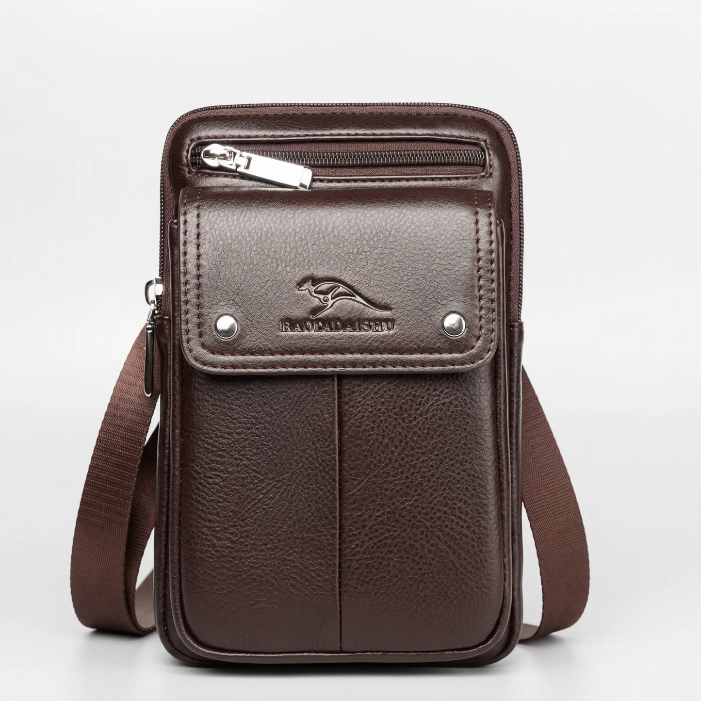 Davy | Men's Vertical Crossbody Bag with Flap Pocket