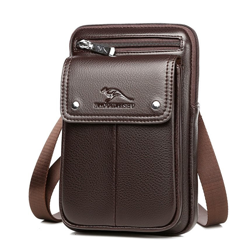 Davy | Men's Vertical Crossbody Bag with Flap Pocket