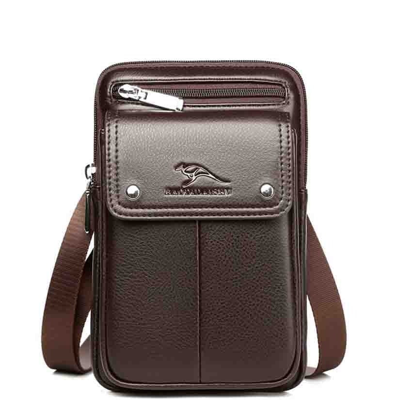 Davy | Men's Vertical Crossbody Bag with Flap Pocket