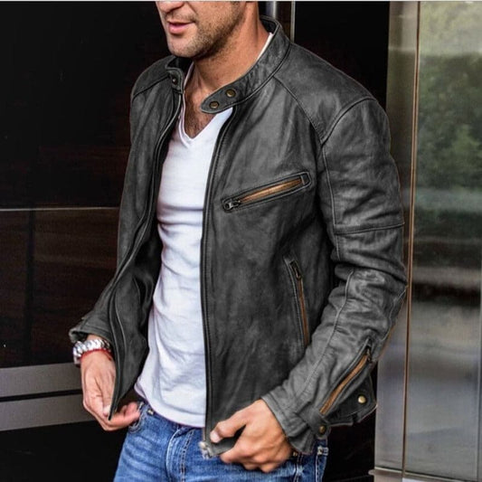 Davy | Men's Waterproof Leather Moto Jacket