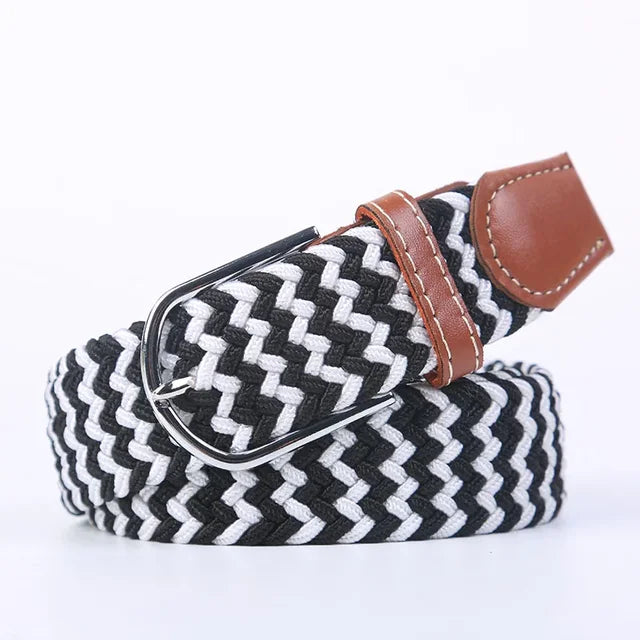 Davy | Men's Woven Stretch Belt with Classic Buckle