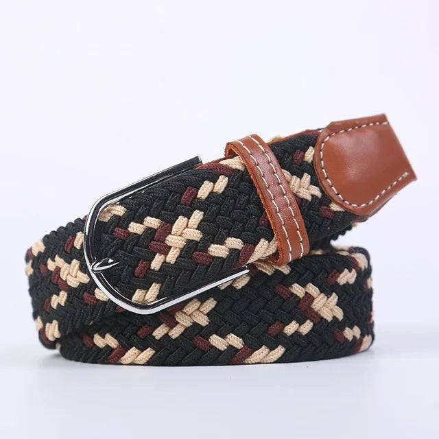 Davy | Men's Woven Stretch Belt with Classic Buckle