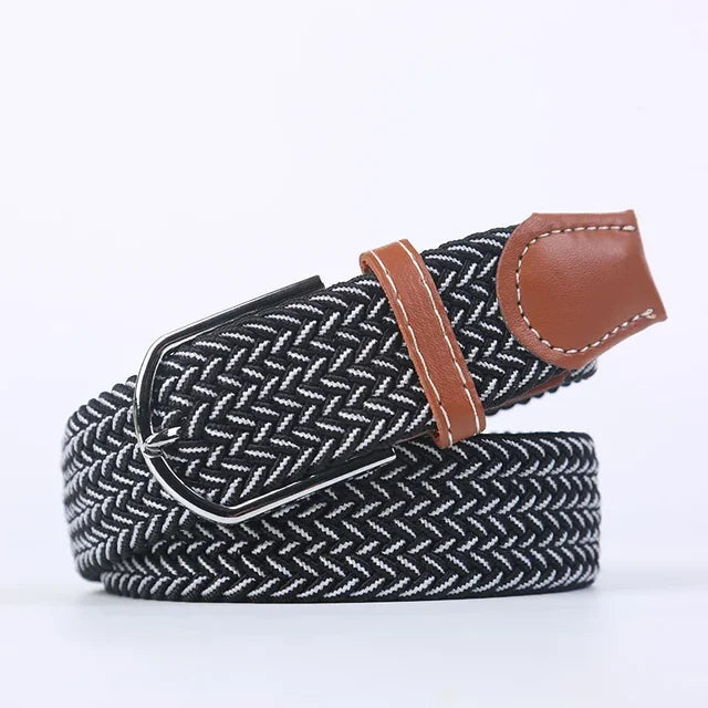 Davy | Men's Woven Stretch Belt with Classic Buckle