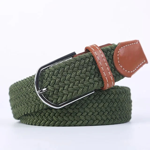 Davy | Men's Woven Stretch Belt with Classic Buckle