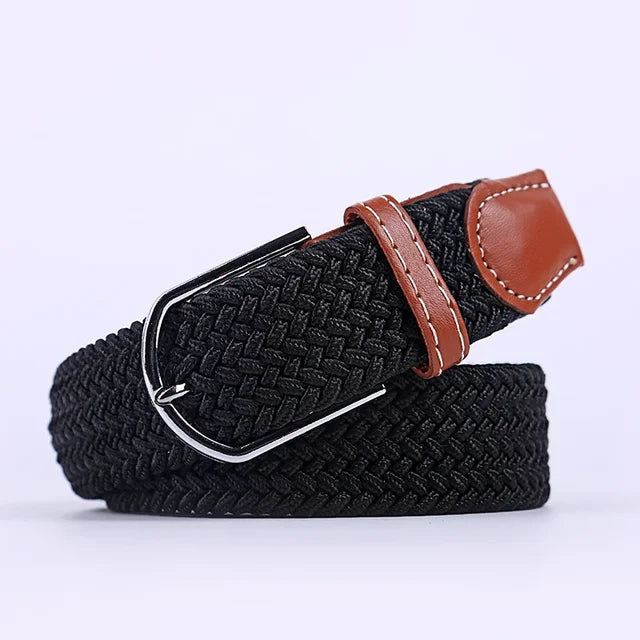 Davy | Men's Woven Stretch Belt with Classic Buckle