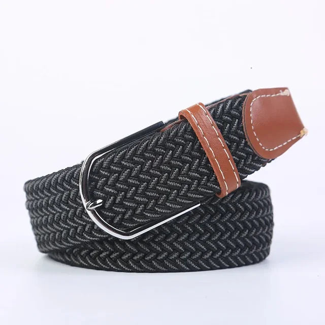 Davy | Men's Woven Stretch Belt with Classic Buckle