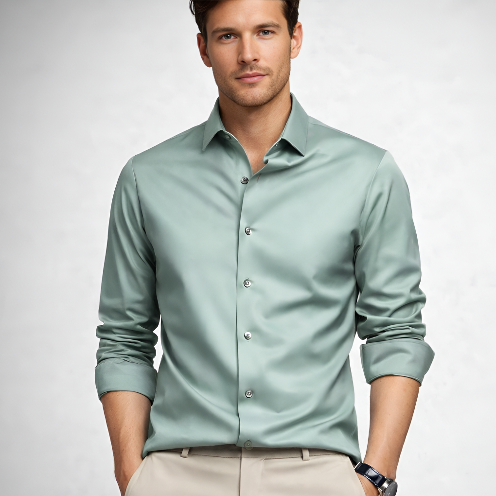 Davy | Men's Wrinkle-Resistant Dress Shirt - Smart Fit