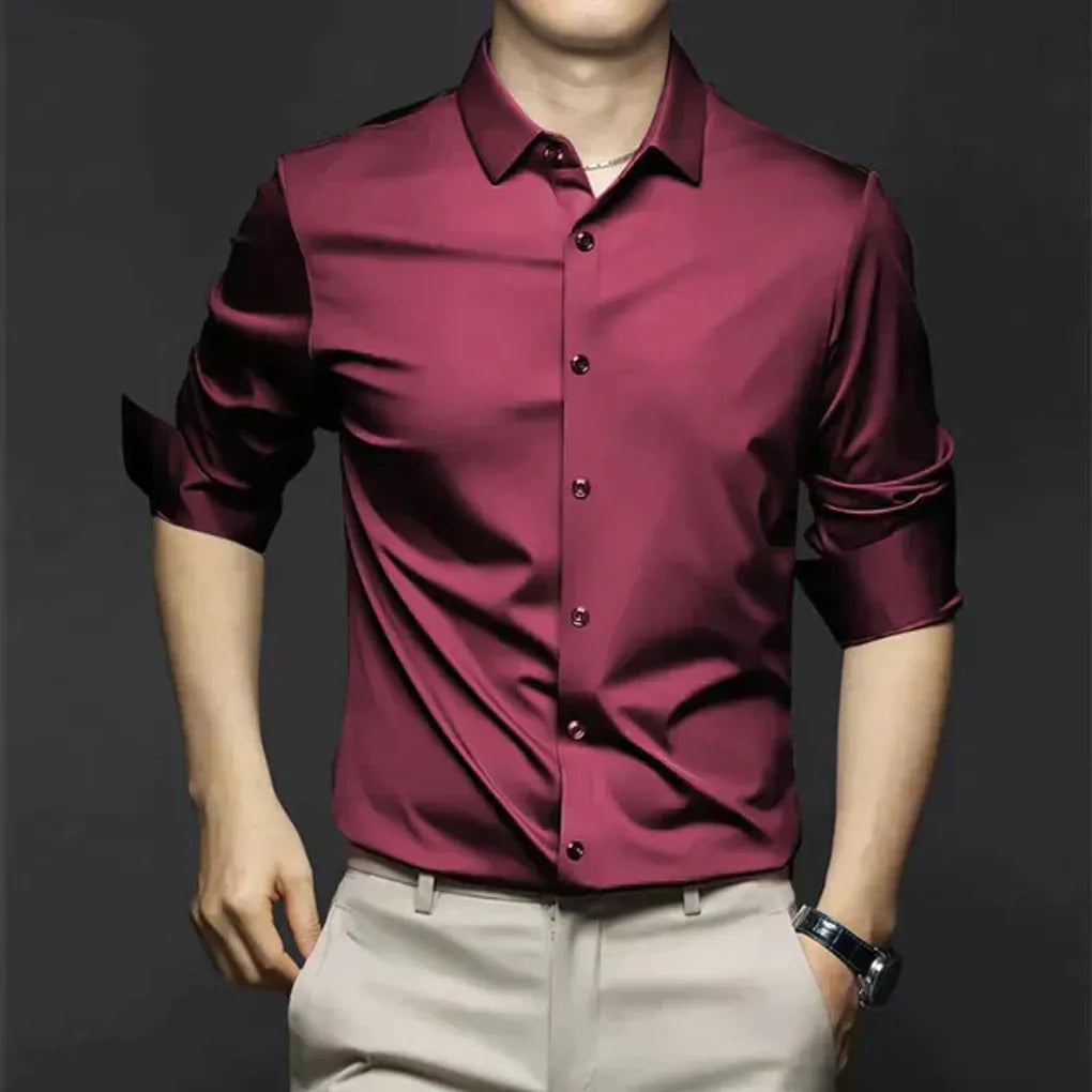 Davy | Men's Wrinkle-Resistant Dress Shirt - Smart Fit