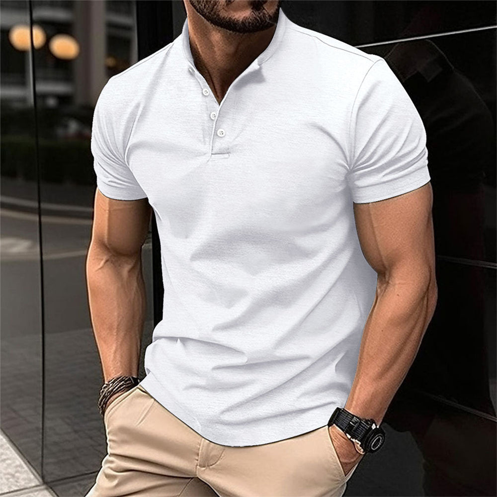 Davy | Men's Zip Polo & Shorts Textured Set