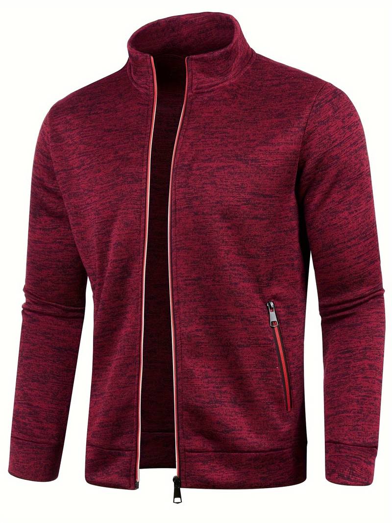 Davy | Men's Zip-Up Knit Jacket with Collar