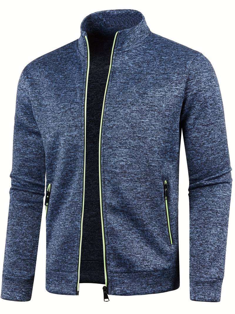 Davy | Men's Zip-Up Knit Jacket with Collar