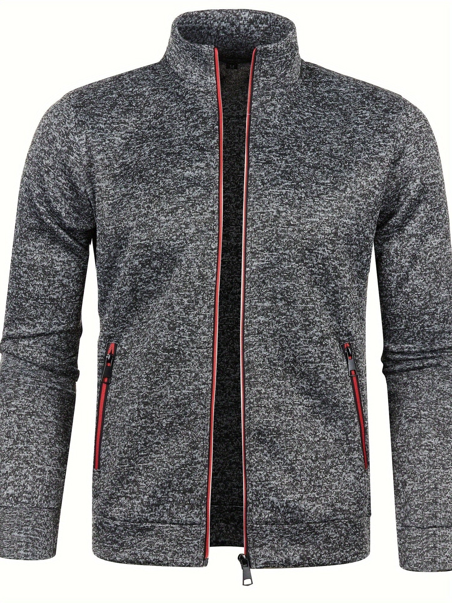 Davy | Men's Zip-Up Knit Jacket with Collar