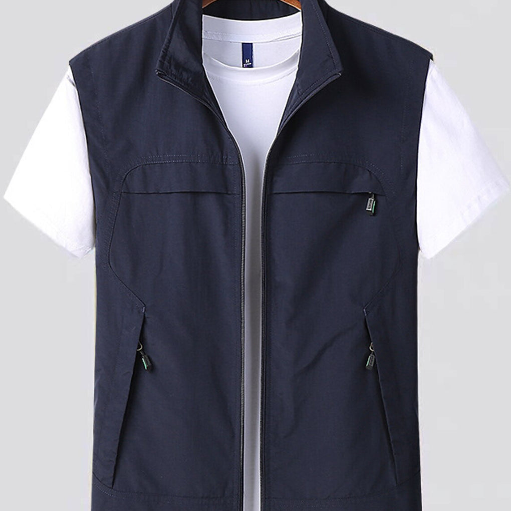 Davy | Men's Zip-Up Vest with Pockets