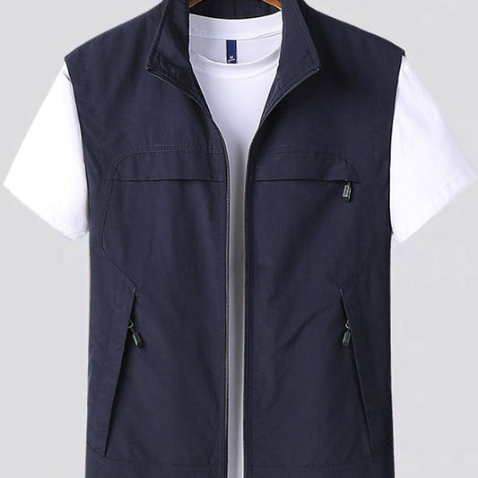 Davy | Men's Zip-Up Vest with Pockets