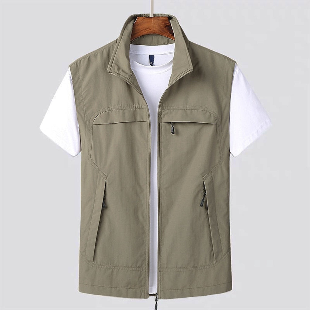 Davy | Men's Zip-Up Vest with Pockets