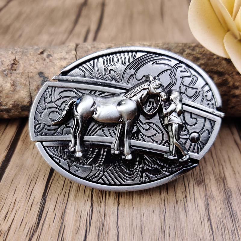 Davy | Metal Oval Cowboys Belt Buckle
