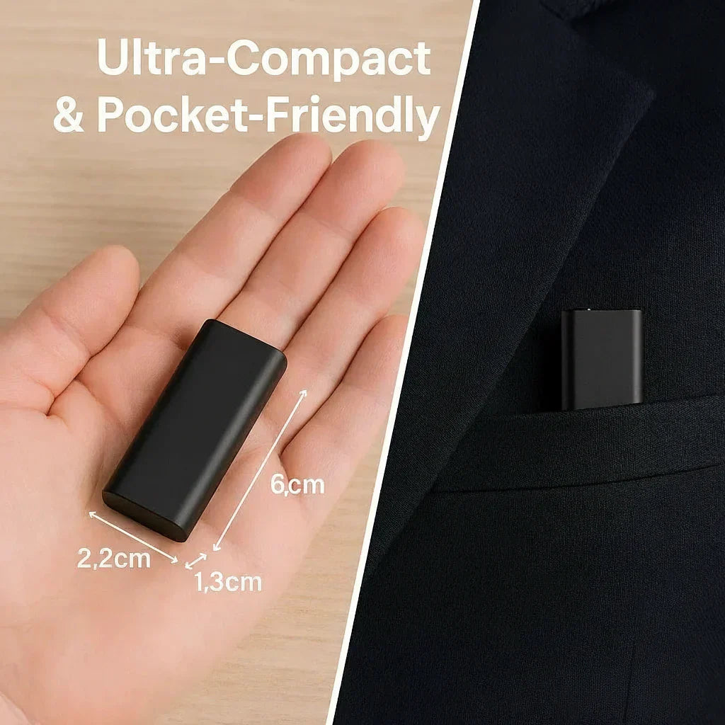 Davy | Miniature Voice Recorder – Small, Discreet, and Powerful Audio Capture | Perfect for Stealth Recording and Voice Activation