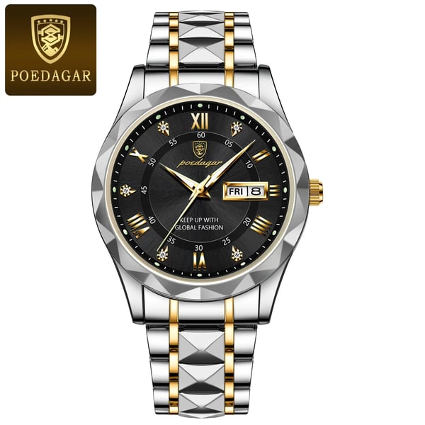 Davy Model 615 | Luxury Men's Watch | Japanese MIYOTA Quartz Movement | 316L Stainless Steel Case | Hardlex Crystal Glass | 3 ATM Waterproof | Luminescent Indices & Date