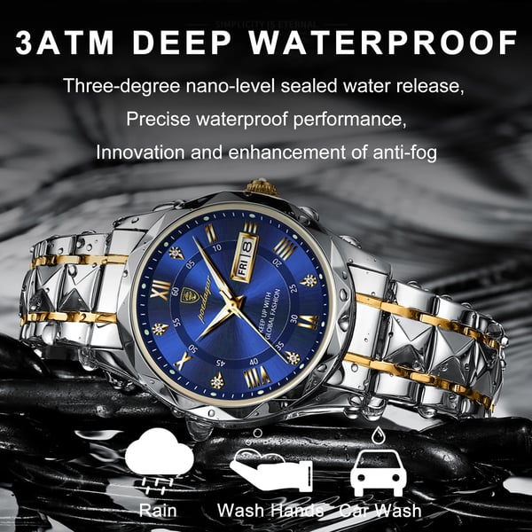 Davy Model 615 | Luxury Men's Watch | Japanese MIYOTA Quartz Movement | 316L Stainless Steel Case | Hardlex Crystal Glass | 3 ATM Waterproof | Luminescent Indices & Date