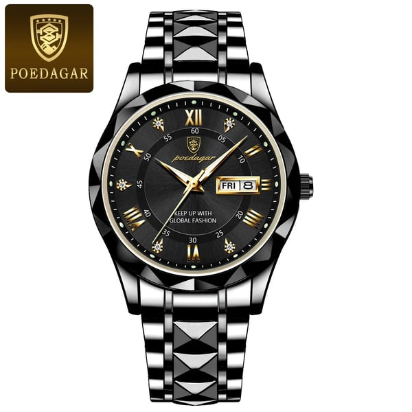Davy Model 615 | Luxury Men's Watch | Japanese MIYOTA Quartz Movement | 316L Stainless Steel Case | Hardlex Crystal Glass | 3 ATM Waterproof | Luminescent Indices & Date