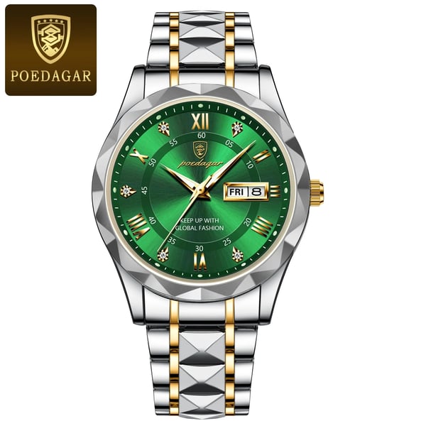 Davy Model 615 | Luxury Men's Watch | Japanese MIYOTA Quartz Movement | 316L Stainless Steel Case | Hardlex Crystal Glass | 3 ATM Waterproof | Luminescent Indices & Date