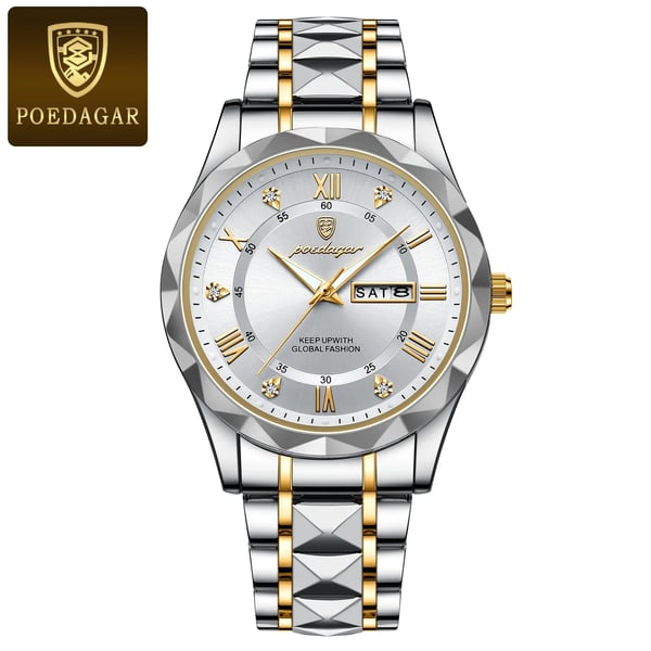 Davy Model 615 | Luxury Men's Watch | Japanese MIYOTA Quartz Movement | 316L Stainless Steel Case | Hardlex Crystal Glass | 3 ATM Waterproof | Luminescent Indices & Date
