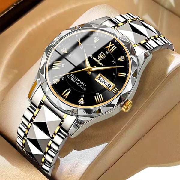 Davy Model 615 | Luxury Men's Watch | Japanese MIYOTA Quartz Movement | 316L Stainless Steel Case | Hardlex Crystal Glass | 3 ATM Waterproof | Luminescent Indices & Date